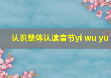 认识整体认读音节yi wu yu